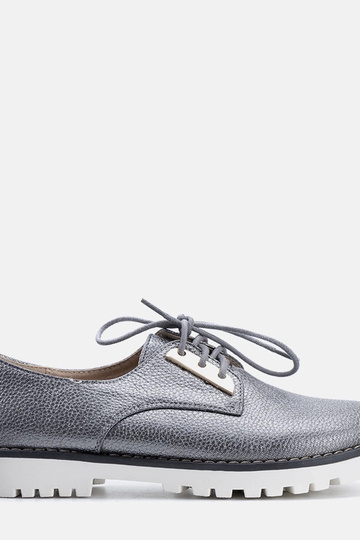 Grau glänzende Kinderschuhe Runa