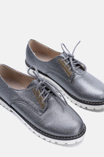 Grau glänzende Kinderschuhe Runa 2