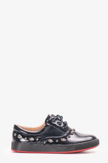 Fatna Kinder-Sneaker aus marineblauem Lackleder