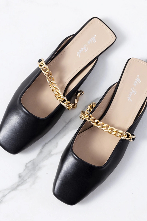 Schwarze elegante Pantoletten, „Baras"