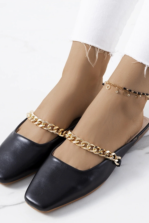 Schwarze elegante Pantoletten, „Baras"