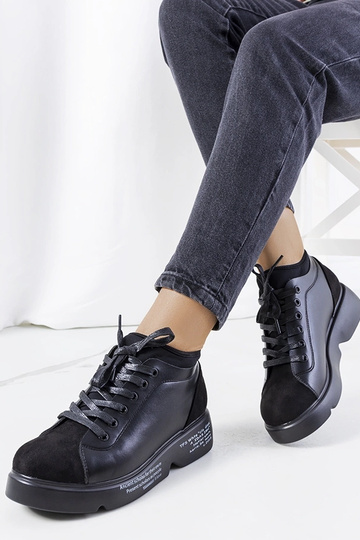 Schwarze Sneakers mit hoher Sohle Ambly 2