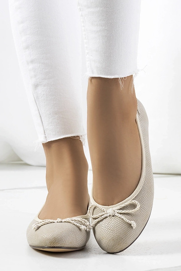 Beige Ballerinas für Damen...