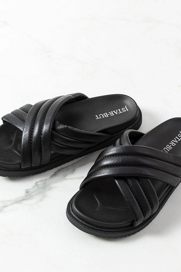 Schwarze Flip-Flops mit Plateausohle von Daintree 2