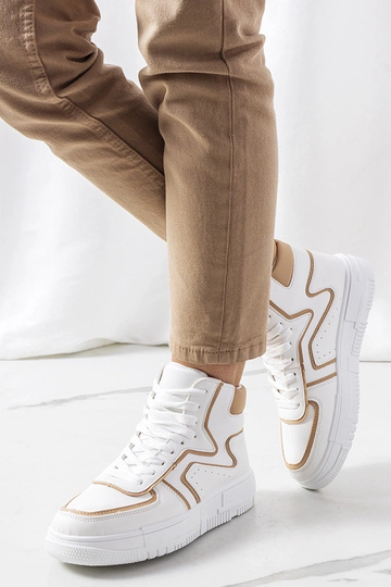 Weiße High-Top-Sneakers...