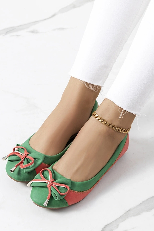 Grüne Eske Ballerinas mit Schleife Grüne Eske Ballerinas mit Schleife