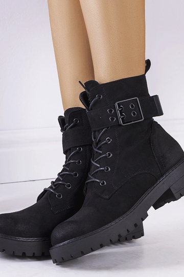 Schwarze Tarrin Schnürstiefeletten für Damen 2