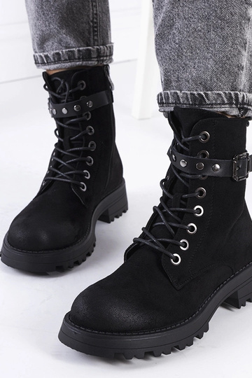 Schwarze Damen-Schnürstiefeletten Narnclaedra