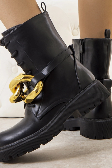 Schwarze Galar-Kettenstiefel 2