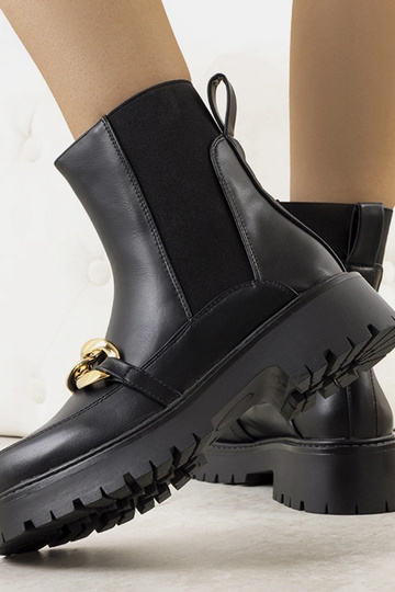 Schwarze Stiefeletten mit hoher Sohle Pesa 2