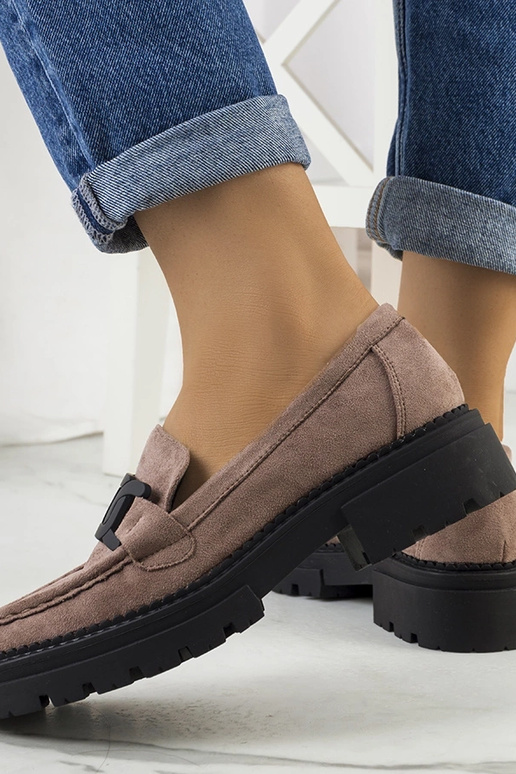 Braune Kunstvelours-Stiefel Gabriella