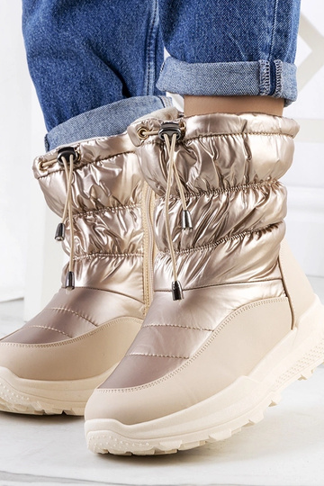 Goldene Winterstiefel mit...