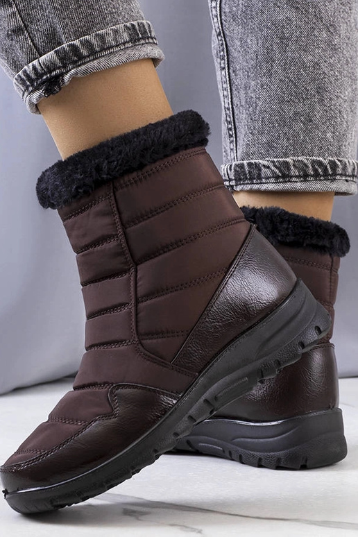 Braune gesteppten Winterstiefel, „Beau"