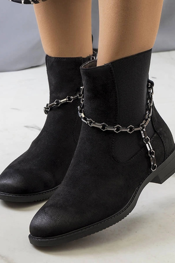 Schwarze Stiefel mit Kette,...