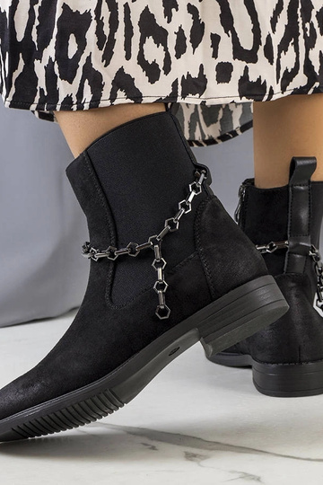 Schwarze Stiefel mit Kette,... 2