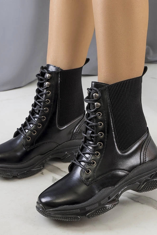 Schwarze Sedile-Stiefeletten Schwarze Sedile-Stiefeletten