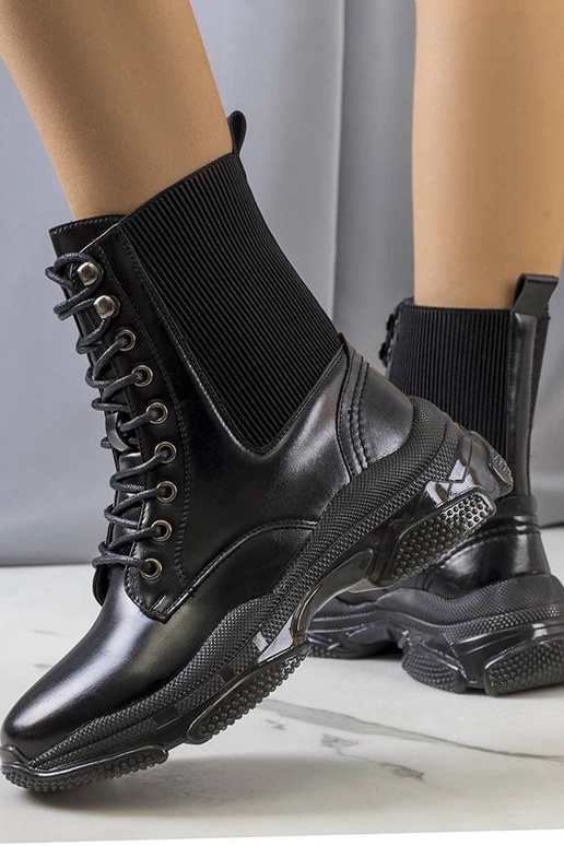 Schwarze Sedile-Stiefeletten Schwarze Sedile-Stiefeletten