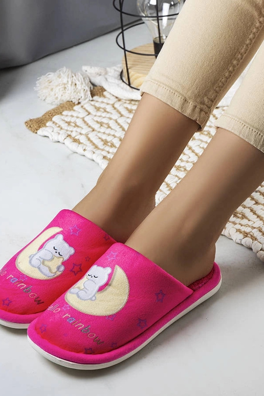 Weiche Hausschuhe in Neonpink mit...