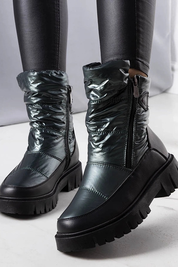 Grüne Damen-Winterstiefel,...