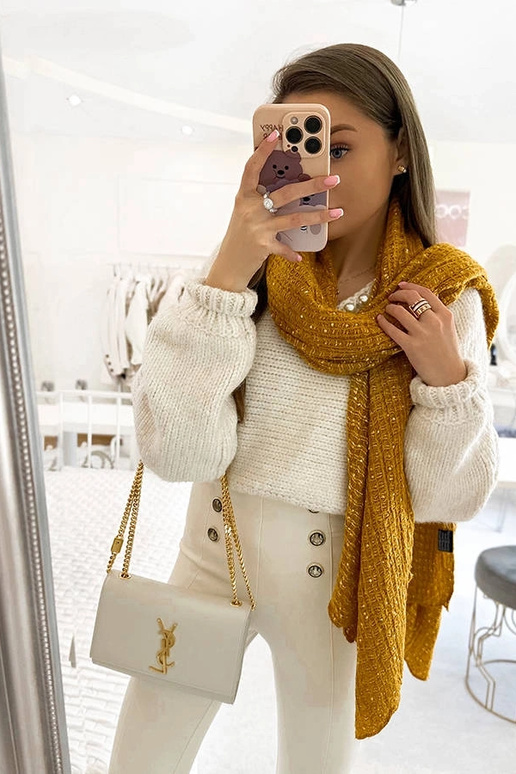 Khalil – Gelber Schal mit Punkten Khalil – Gelber Schal mit Punkten