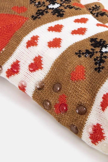 Braune und orange Wintersocken von Grondi 2
