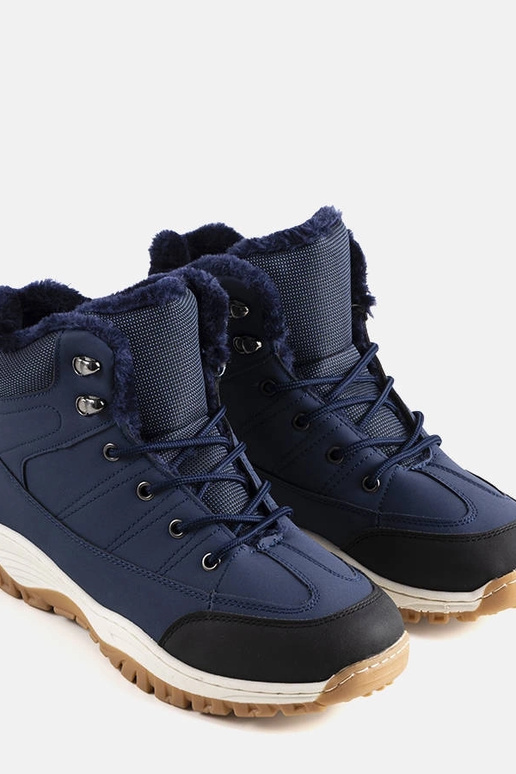 Isolierte Violette-Stiefel in Marineblau