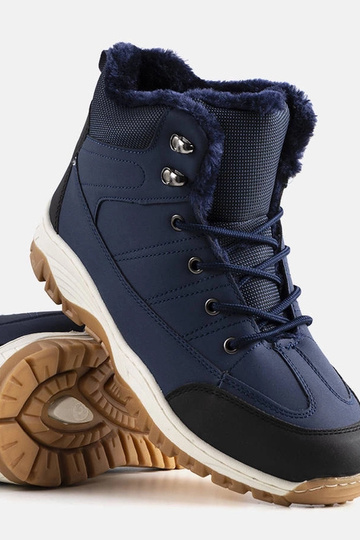 Isolierte Violette-Stiefel in Marineblau