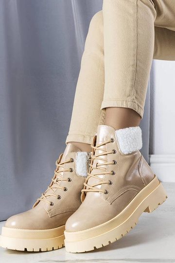 Beige Winterstiefel mit... 2