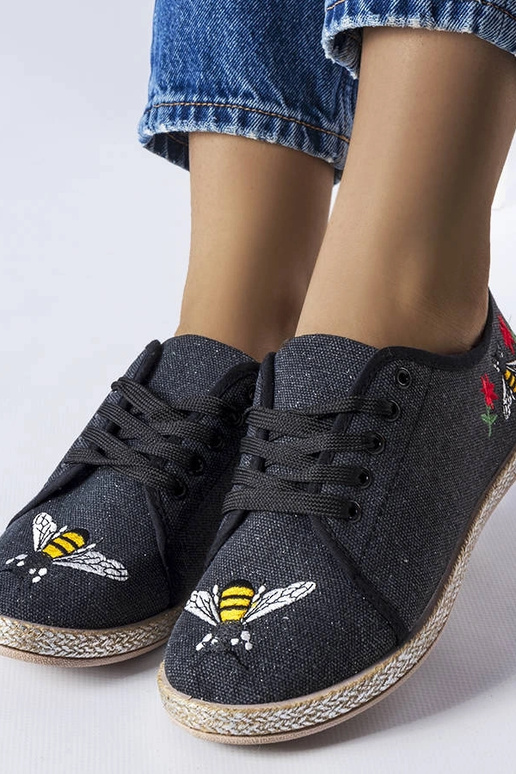 Schwarze Glitzer-Espadrilles „Malia“ Schwarze Glitzer-Espadrilles „Malia“