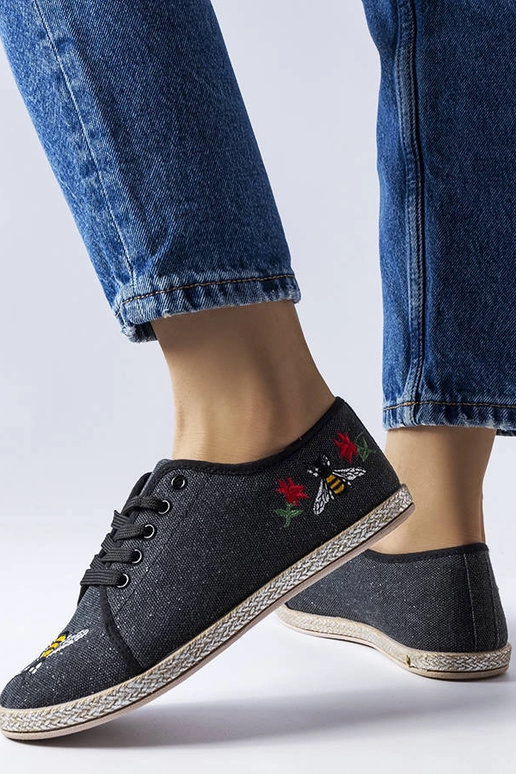 Schwarze Glitzer-Espadrilles „Malia“ Schwarze Glitzer-Espadrilles „Malia“