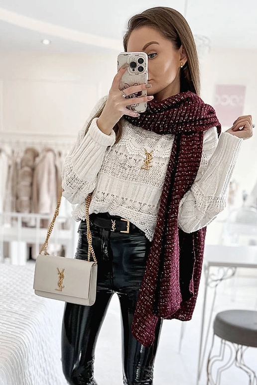 Khalil – Burgunderroter Schal mit... Khalil – Burgunderroter Schal mit...