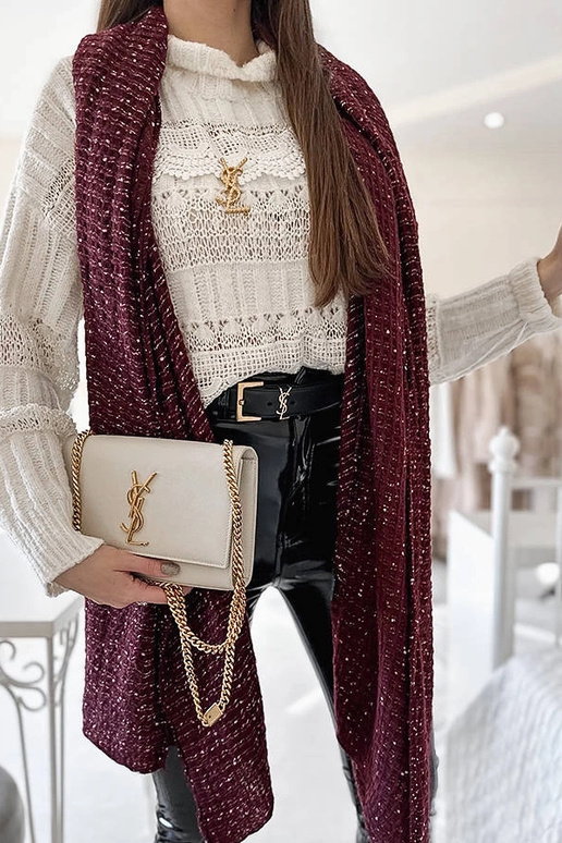 Khalil – Burgunderroter Schal mit... Khalil – Burgunderroter Schal mit...