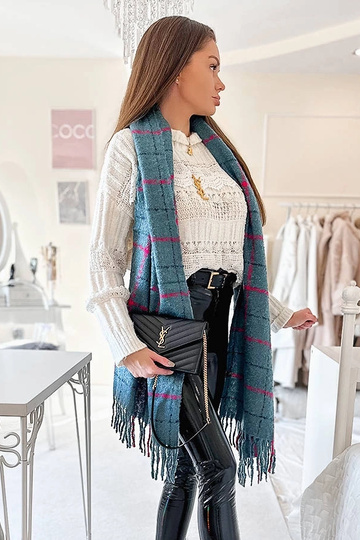 Rachael Blau karierter Schal 2