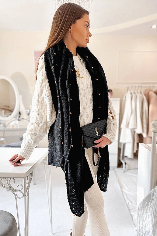 Yvonne – Schwarzer Perlenschal Yvonne – Schwarzer Perlenschal