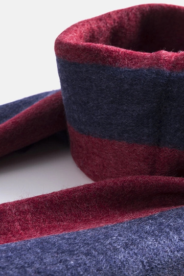 Marineblauer und roter Schal mit Fransen Lana 2