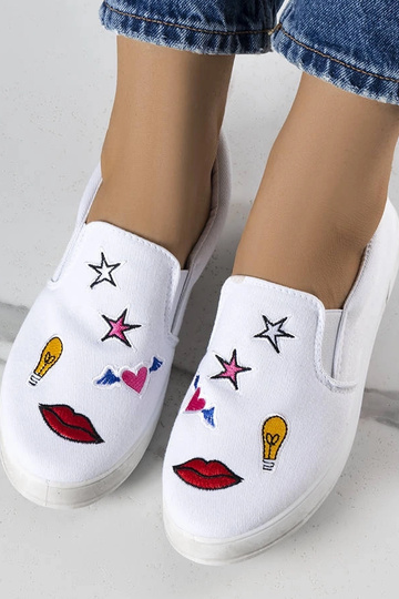Weiße Stoff-Sneaker mit... 2
