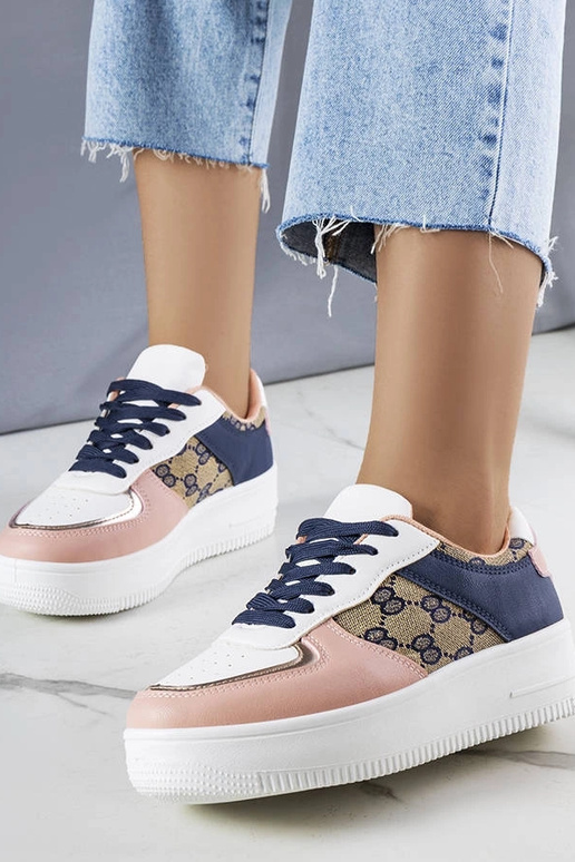 Rosa und marineblaue Damen-Sneakers... Rosa und marineblaue Damen-Sneakers...
