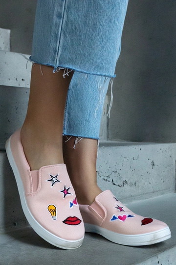 Rosa Stoff-Sneaker mit... 2