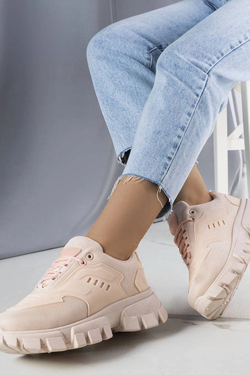 Pinke Sneaker mit massiver...