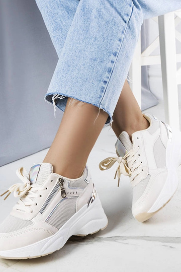 Beige Keilsneakers „Stacey“