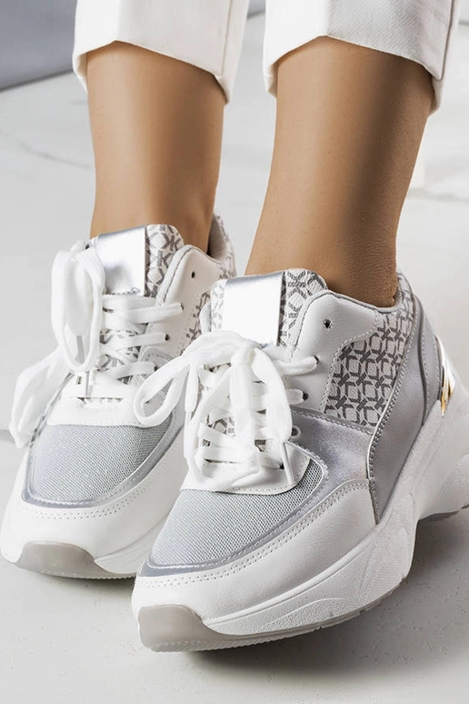 Graue Sportschuhe mit Monogramm, „Lora"