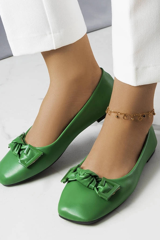 Grüne Ballerinas „Tabitha“ mit Schleife Grüne Ballerinas „Tabitha“ mit Schleife