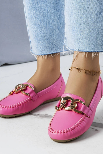 Rosa Loafer mit Kette Norma