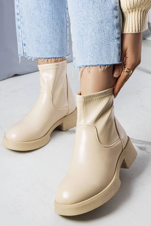 Beige klassische Victoire Stiefeletten