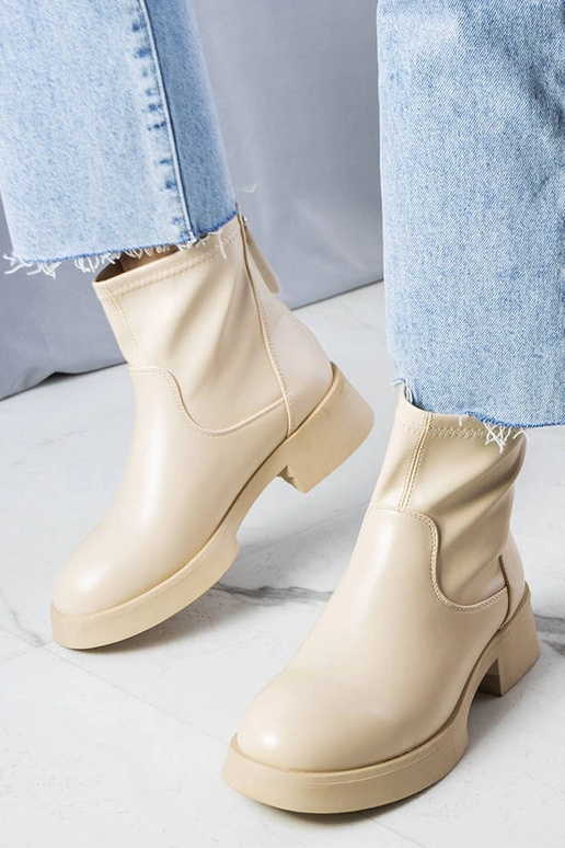 Beige klassische Victoire Stiefeletten