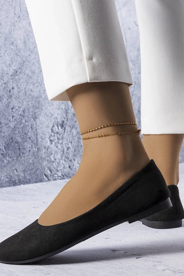 Schwarze Ballerinas mit Ledersohle Lespérance 2