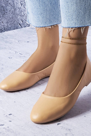 Beige Ballerinas mit Lederinnensohle Truchon