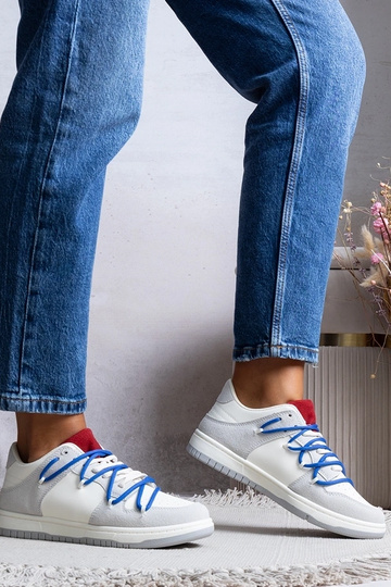Graue Damen Sneakers Sneakers Schnürsenkel Arcobaleno