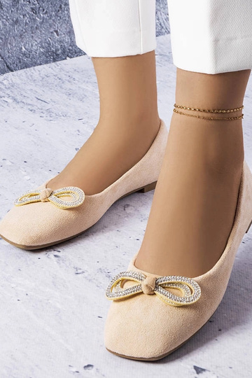 Beige Ballerinas mit Schleife Gaillou