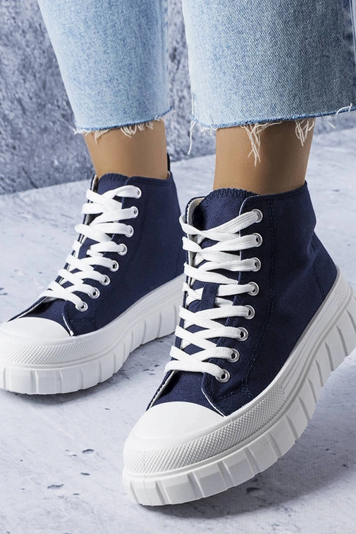 Marineblaue High-Top-Sneakers von Couet Marineblaue High-Top-Sneakers von Couet